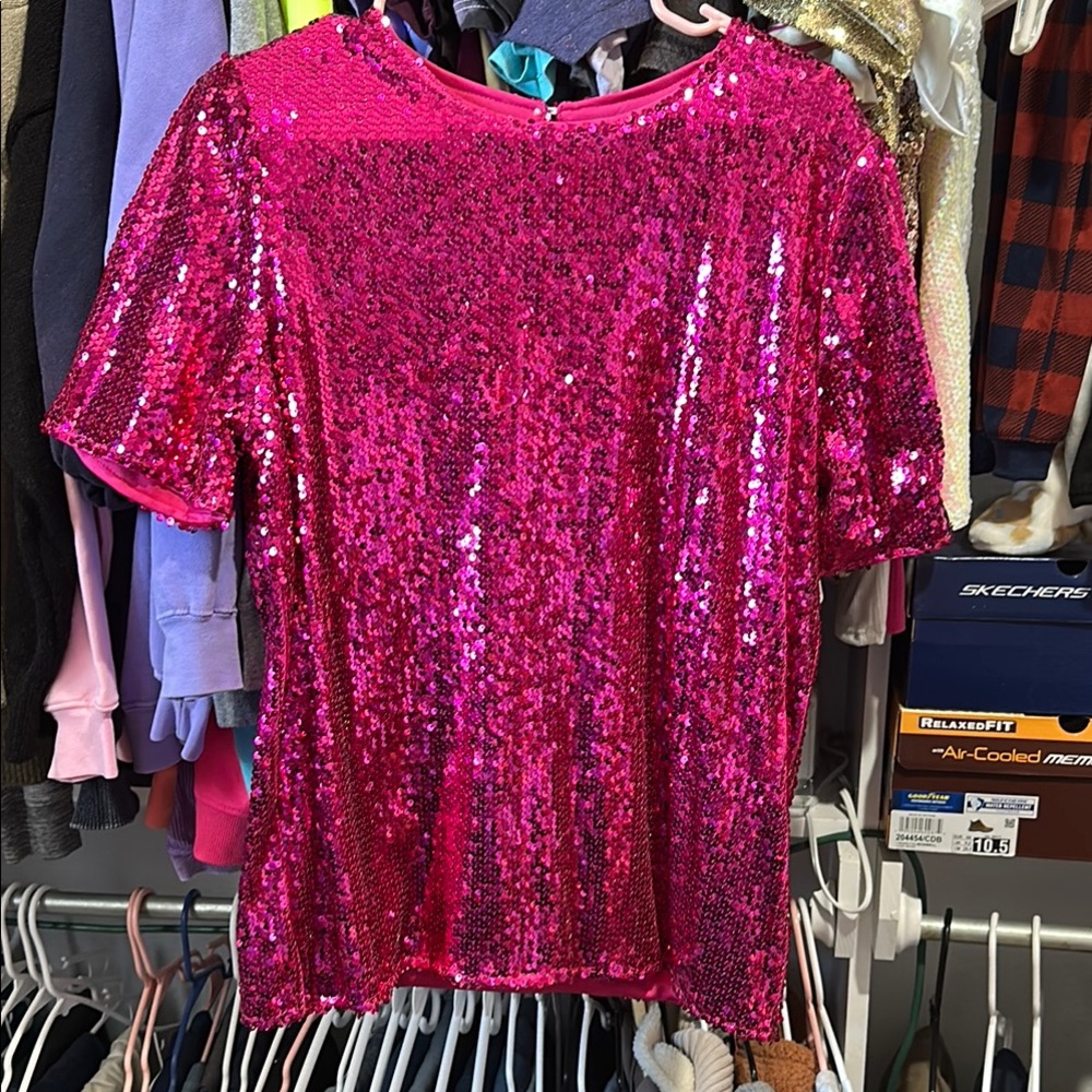Sequin Pink Top